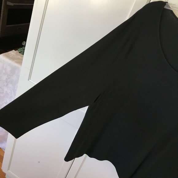 FRENCH LAUNDRY Ribbed Knit Sweater Lightweight Top Black Women’s Plus Size 3X - Picture 4 of 16